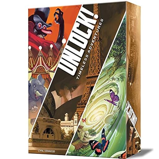 Asmodee | Unlock! Timeless Adventures | Juego de Mesa de Escape Room para Adultos y Familias | A Partir de 10 Años | De 1 a 6 Jugadores | 180 Minutos por Partida | Español | Ya disponible en tu tienda friki favorita! En mundofriki.es!