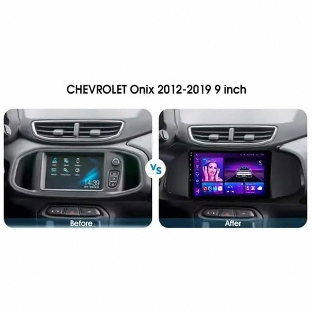 Car Stereo Carplay Radio de Coche para Chevrolet Onix Prisma Spin 2012-2019 Soporta Bluetooth, Control Volante, USB, WiFi, 4G, Mirror-Link, GPS Navegador/Radio FM, 4 Nuclear 1G+32G