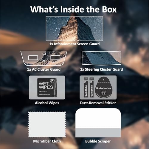 Image of SPARTAN SHIELD {3 PACK} Screen Guard For TATA SIERRA 2025+ || PURE, PURE+ & ADVENTURE || 10.25 Inch Infotainment Touchscreen + AC Panel + Sterring Cluster Protector || Anti Scratch | Water Resistant | HD Clarity || TataSierra Car Accessory 2026 [NOT TEMPERED GLASS]
