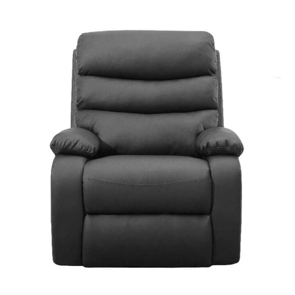 gridinlux, Sillón Relax Masaje Extra Acolchado Negro, Reclinable, 5 Modos, Función Calor Lumbar, 8 Motores, Mando de Control, 4 Zonas de Masaje, Polipiel