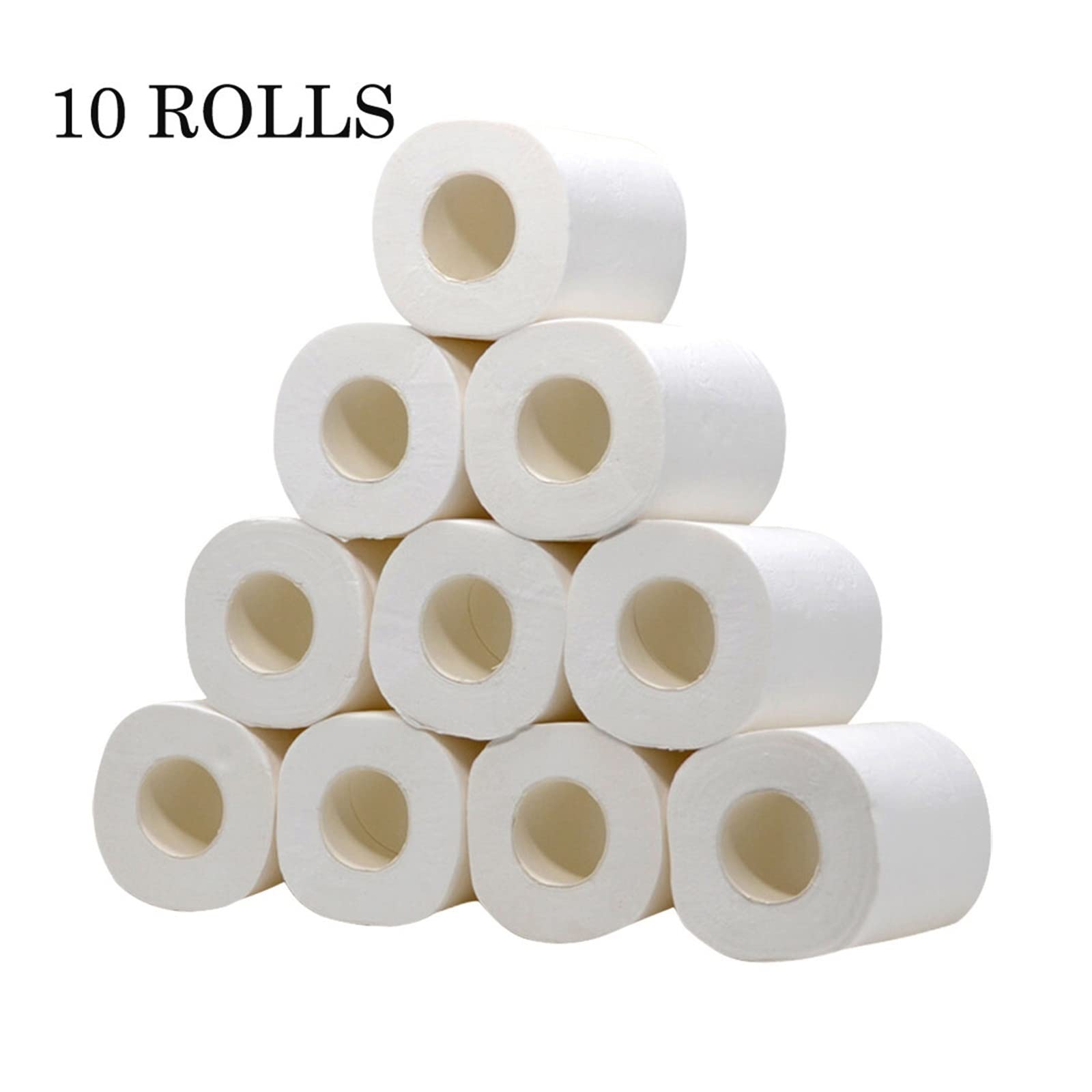 VSOLS Papel higiénico Rollo de Rollo de tigadura Rollo de Rollo de 10 Toallas de Papel 4 Pliegues Papel higiénico for el hogar del hogar Papel higiénico Papel higiénico (Color : White)
