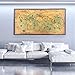 cokil Vintage Nautical Ocean Sea World Map Sticker Paintings, Home Decor Wall Art - 100x50cm