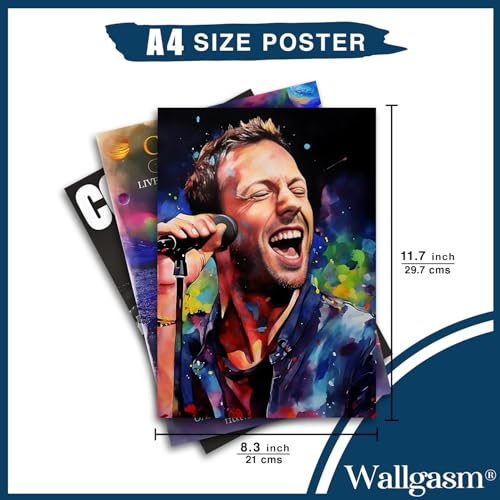 Image of Wallgasm Coldplay Poster Set of 10, 8x12 inch (A4 Size) 300 GSM | Coldplay Aesthetic - Aesthetic - Music Posters - Rockband Poster - Posters, For Living room