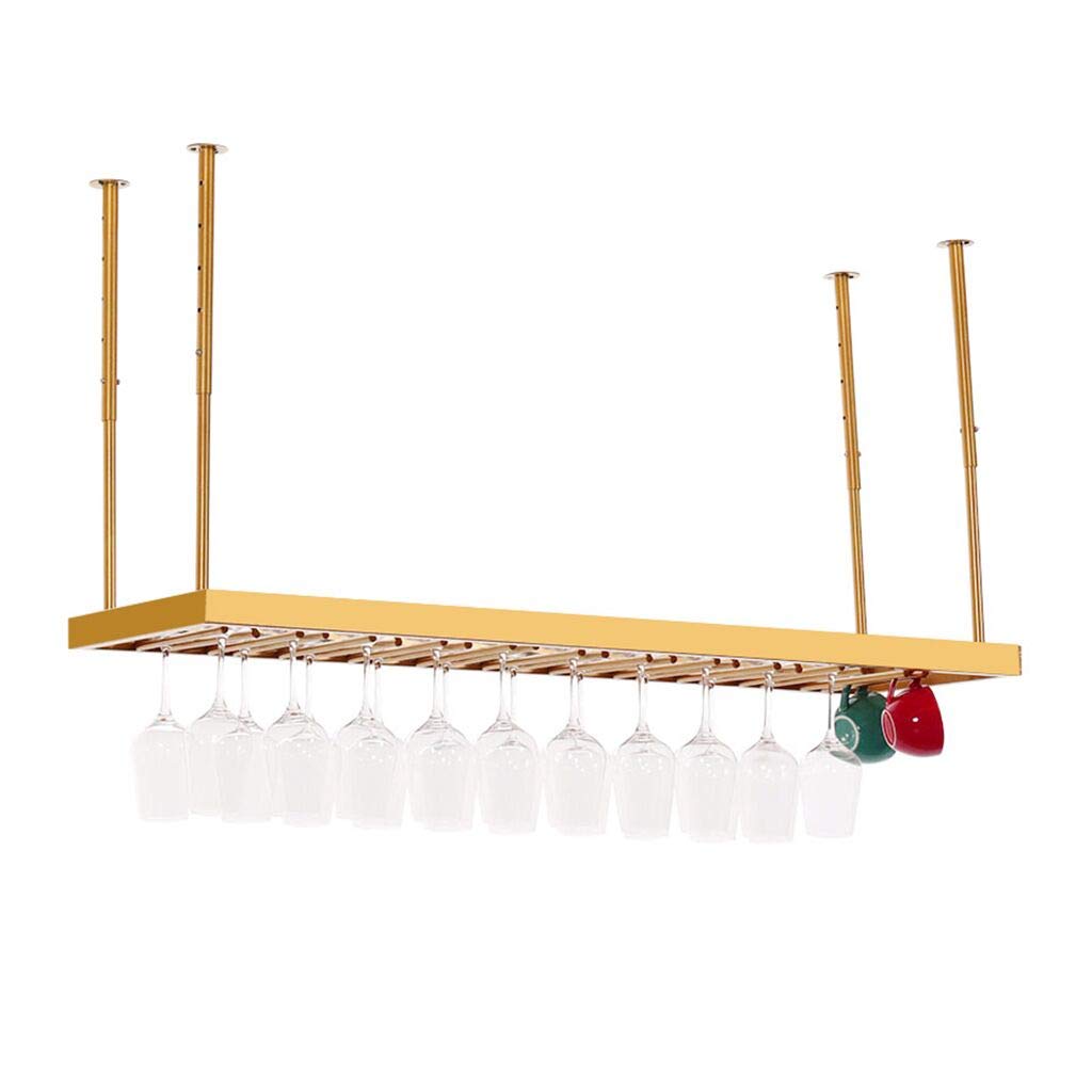 Support de verres à pied de plafond doré LUNEZY pour un bar chic
