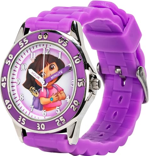 Accutime Dora the Explorer by Nickelodeon Analog Quartz Watch for Kids – Purple Time-Teaching Watch with Easy-Read Dial
