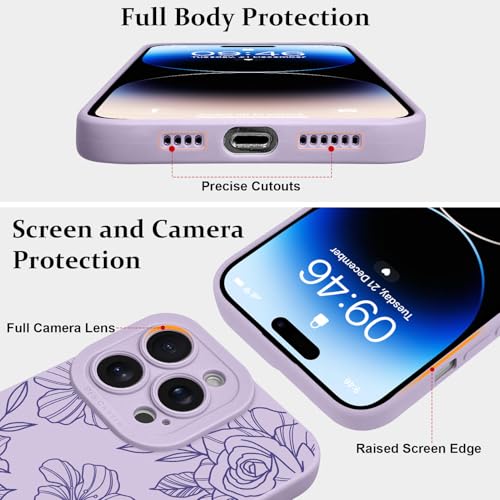 Coque iPhone 14 Pro fleur violette LSL en TPU souple antichoc - 4