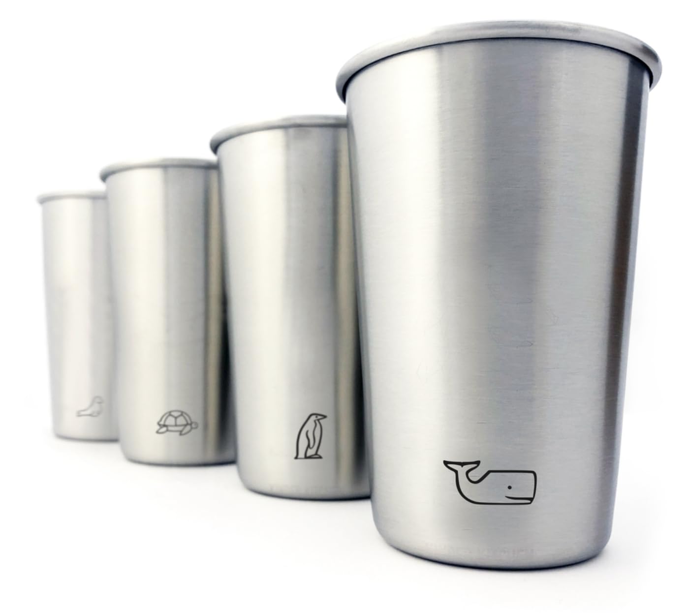 Edelstahlbecher Set 280 ml – BPA-frei, robust & spülmaschinenfest | verschiedene Motive (Ozeantiere Motive)