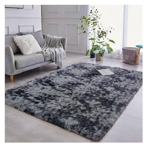 Bibykivn Teppich Wohnzimmer Hochflor Teppiche Waschbarer, 120x160cm Moderner Langflor Teppiche...