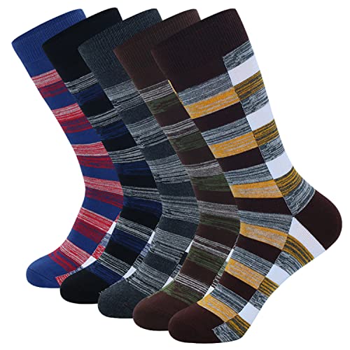 Image of HHX YONLEE Dress Socks 5 /6 /10 Pairs Crew Argyle Colorful Cotton Novelty Casual Happy Fun