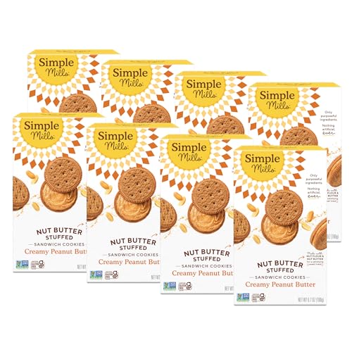 Image of Simple Mills, Creamy Peanut Butter Sandwich Cookies - Gluten Free, Vegan (Pack of 8)