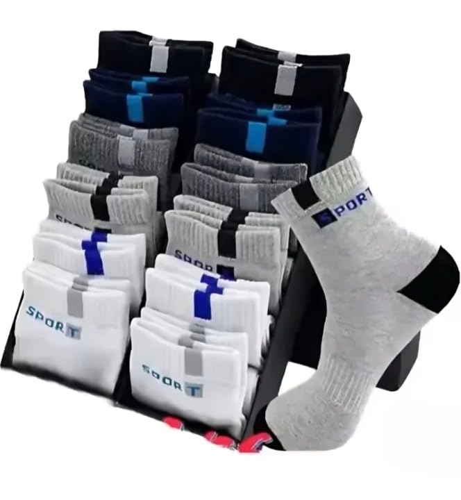 bahuzo 5 Pairs Sports Cotton Ankle Length Socks for Men, Pack of 5., Assorted-picture-44