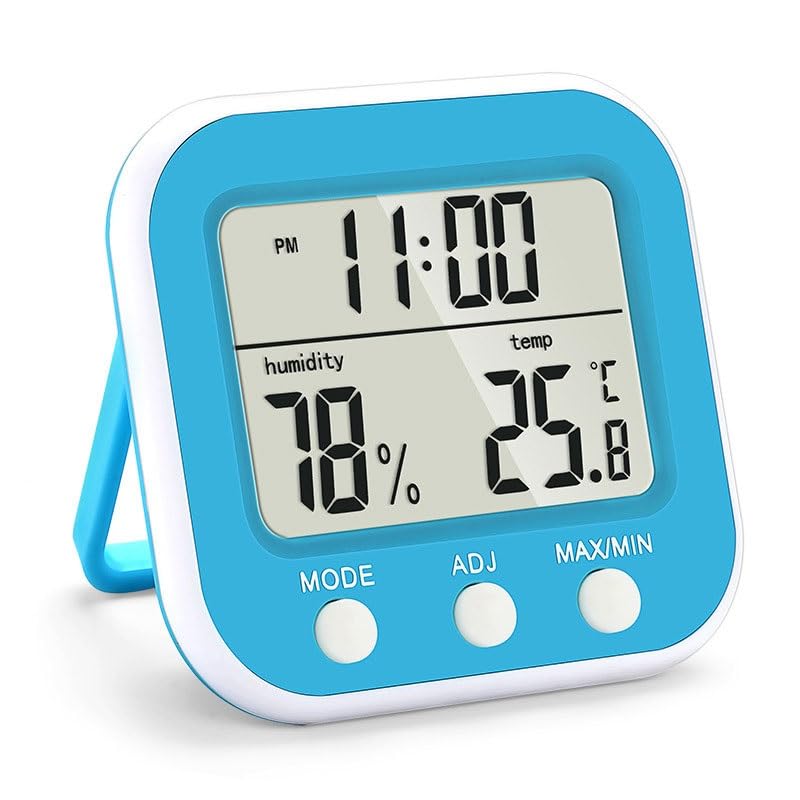 ABS Indoor Temperature Humidity Meter Thermometer Digital Hygrometer Clock