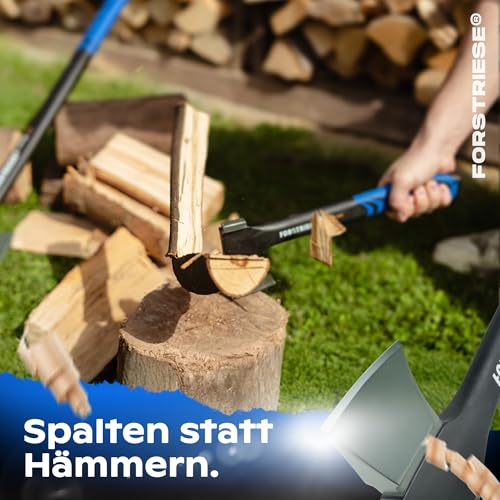 FORSTRIESE® Axt klein 36cm | Vibrationsarme Spaltaxt inkl. Klingenschutz | Beil aus hochwertigem Non-Break Fiberglas-Kunststoff zum Holz spalten | Teflon Beschichtung & ergonomischer Griff | TimberX36 – Bild 6