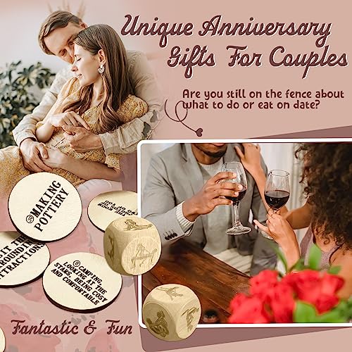 1Dfaul 2 Year Anniversary Wooden Gifts For Him Her, 2Nd Wedding Gifts Anniversary For Him, 2 Year Anniversary Wooden Gifts For Couples Ideas & Dice Box, Anniversary & Wedding Gift (2 Year) #TOP5