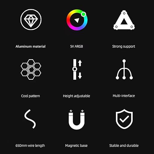 Miniatura 2 de Soporte de GPU, soporte para tarjeta gráfica, soporte de GPU de 5 V, 3 pines, ARGB, soporte de funda para tarjeta de video, con base magnética,