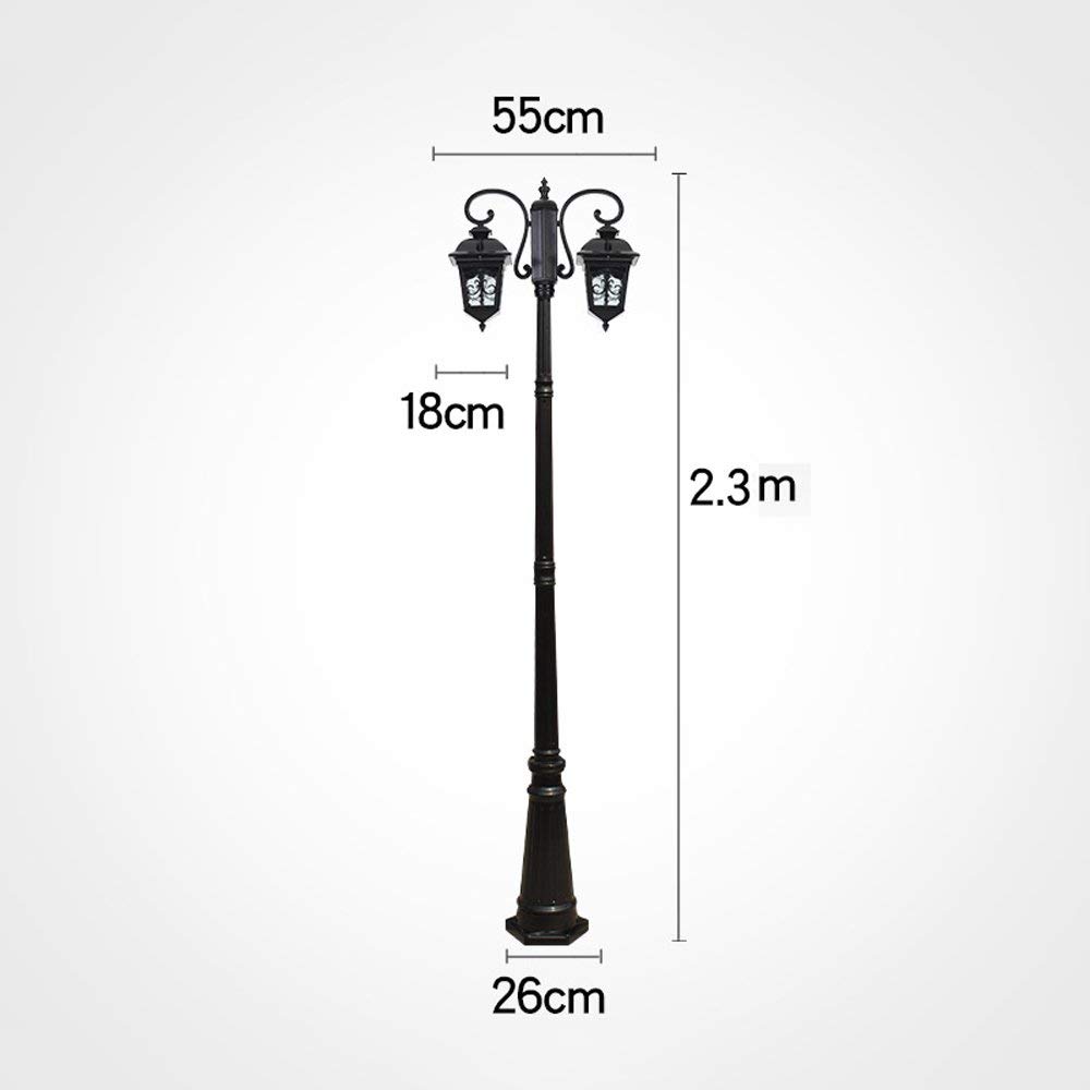 Ensemble de Lampes solaires Modernes en Aluminium et Verre pour Jardin, éclairage LED Ultra-Lumineux, Lampes sur Poteau pour Jardin extérieur, éclairage d'allée, de Cour,Black-230cm