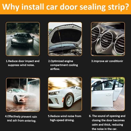 Image of Automotive Door Rubber Seal Strip Trim Seal with Side Bulb for Cars,Trucks, Boats, RVs and Home Applications, Car Door Weather Striping (40Ft)