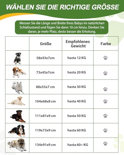 Favodormir Orthopädisches Hundebett Hunde 58x43cm,Abnehmbare Wassericht Kunstleder-Hülle Hundekissen Hundematratze für Hunde,Komfortable & Kühlende Für Innen- Und Außenbereich,Grau
