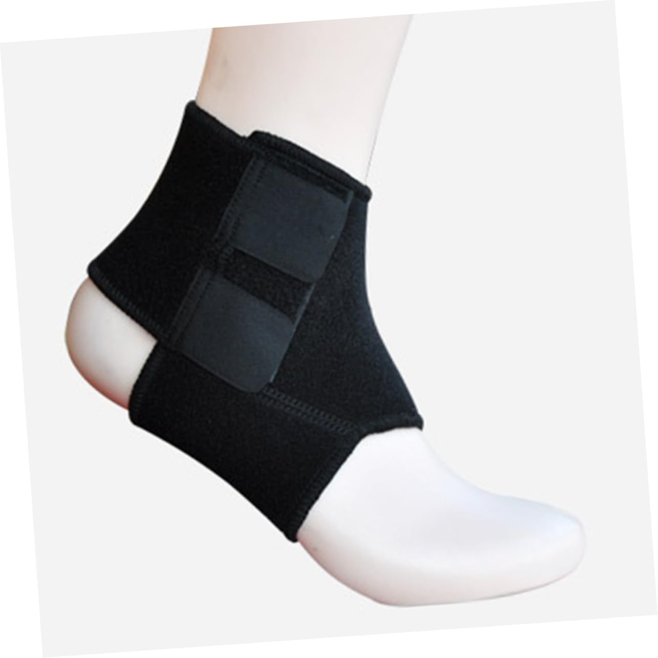 Adjustable Ankle Compression Brace Wrap, Nylon Support | Breathable Fabric, Reusable Design, Easy to Wear, External Belt Included, Black Color