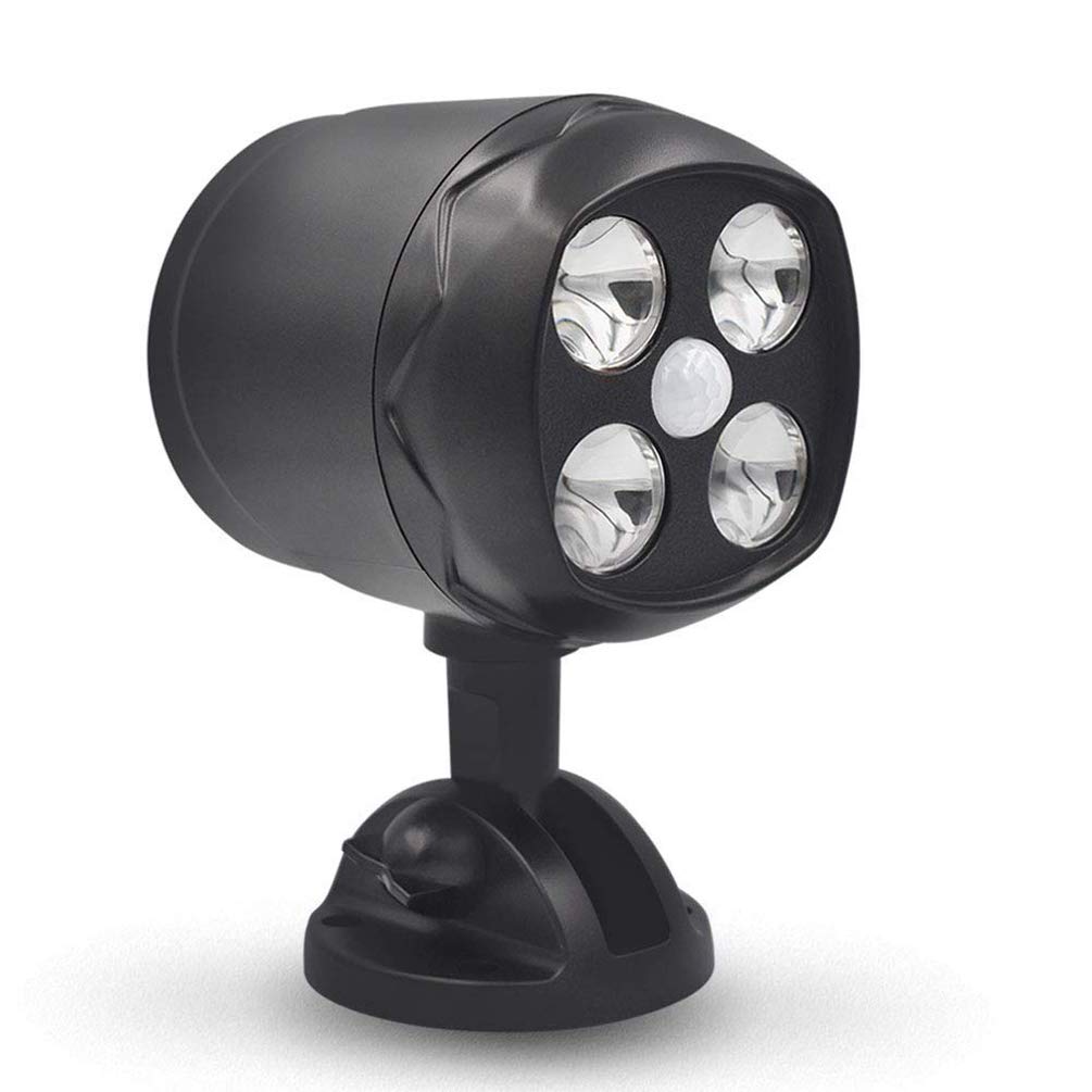 Aityvert LED Spotlights Outdoor, Wireless 600 Lumen Battery-Operated Wall Light with Motion Sensor, Waterproof 4 LED Lights Security Lighting for Wall Garden Garage Pathway 1 Pack