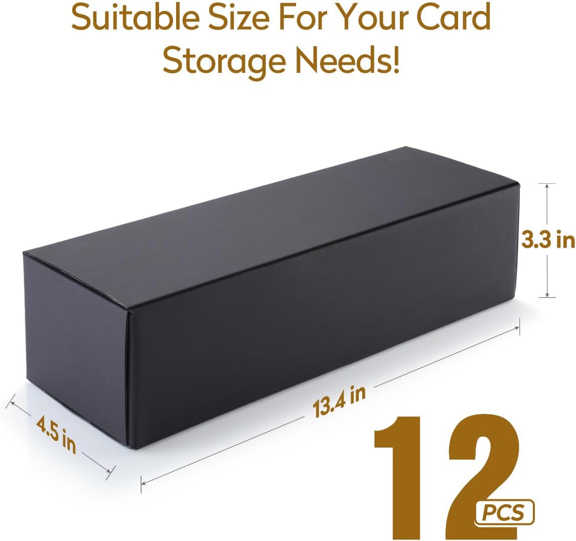 Trading Card Storage Box for Top Loader, 12 Pack Card Holder Case, Sports Cards Cases for Baseball, Hockey, Basketball, Football Card, Game CardBoard Boxes for 800 Cards, 200 Top Loaders