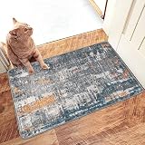 famibay 2x3 Rug Small Area Rug Non Skid Washable Rugs Modern Abstract Throw Rugs with Upgraded Rubbe
