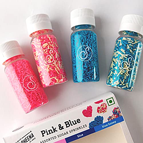Image of Serapheena Sugar Sprinkles - Pink and Blue, 100g | Cakes and Cupcakes Decoration Kit