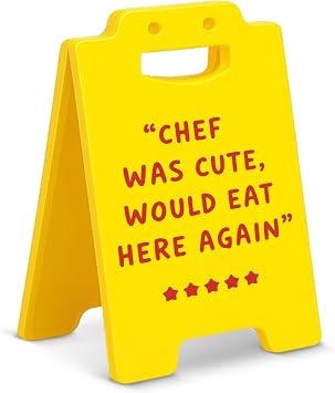 Funny Review Rating Kitchen Decor Sign Chef Was Cute Table Sign for Home Kitchen Dining Room Decor Gifts for Chef Cooking Lovers
