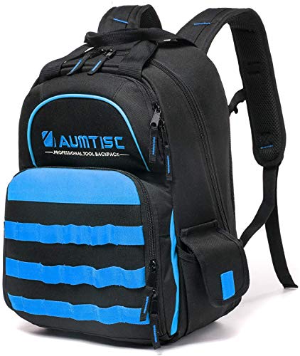 AUMTISC Mochila para herramientas de electricista, bolsa de herramientas duradera y...