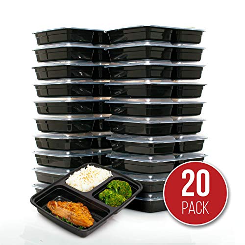 FitBoxx 39 oz Plastic Meal Prep Containers [20 pack], Plastic Food Storage Containers
