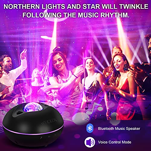 Star Porjector Night Light Galaxy Northern Lighting Lamp With Bluetooth Music Speaker Remote Control Arctic Aurora Ambiance For Kids Bedroom Patry Home Decor (Black) #TOP2