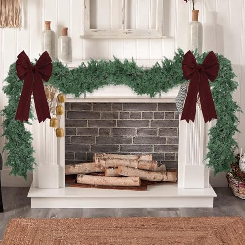 Meseey Large Velvet Bows for Farmhouse Wreaths, 20 x 10 Inches, 2 Pack, Door Decorations (Burgundy) by Meseey - Image 5