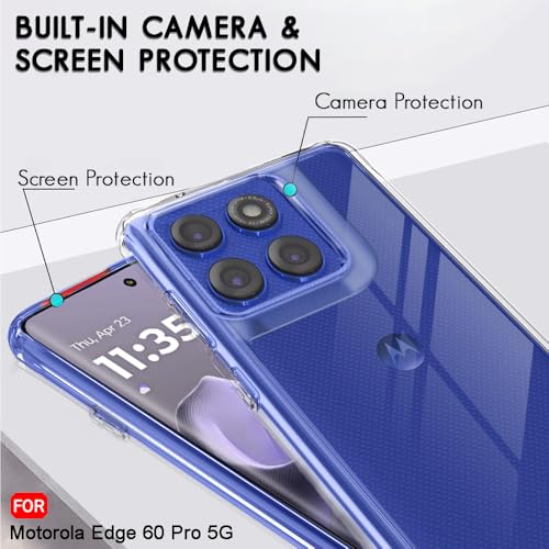 Image of TheGiftKart Ultra-Hybrid Crystal Clear Back Case Cover for Motorola Moto Edge 60 Pro 5G | Shockproof Design | Hard Back Cover Case for Motorola Moto Edge 60 Pro 5G (PC & TPU, Transparent)