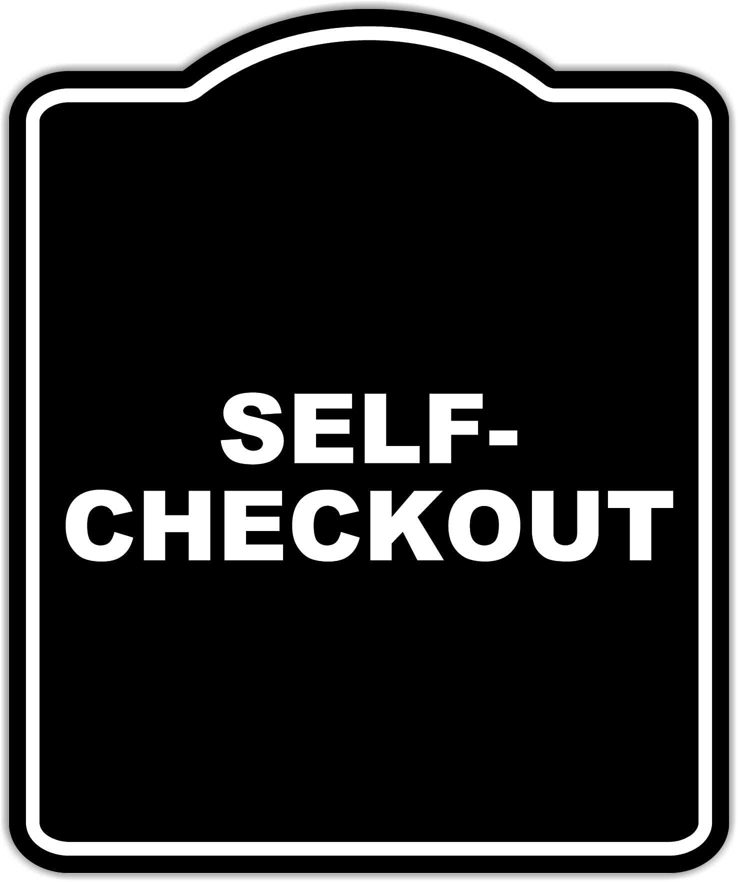 SELF-CHECKOUT BLACK Minimalist Aluminum Composite Sign 15 x 18 inches