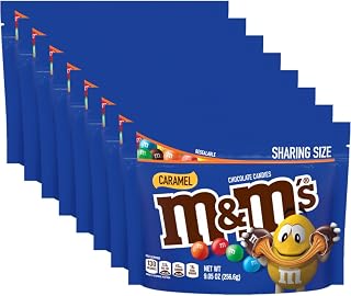M&M'S Caramel Milk Chocolate Candy, Sharing Size, 9.05 oz Resealable Bag