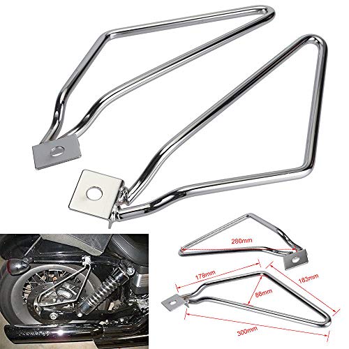 UNbrand soportes para alforjas de motocicleta compatibles con Harley Sportster 883 Iron XL883N Dyna FXDF Softail V-ROD cafer bobber chopper touring Suzuki Kawasaki (cromo) miniatura 1