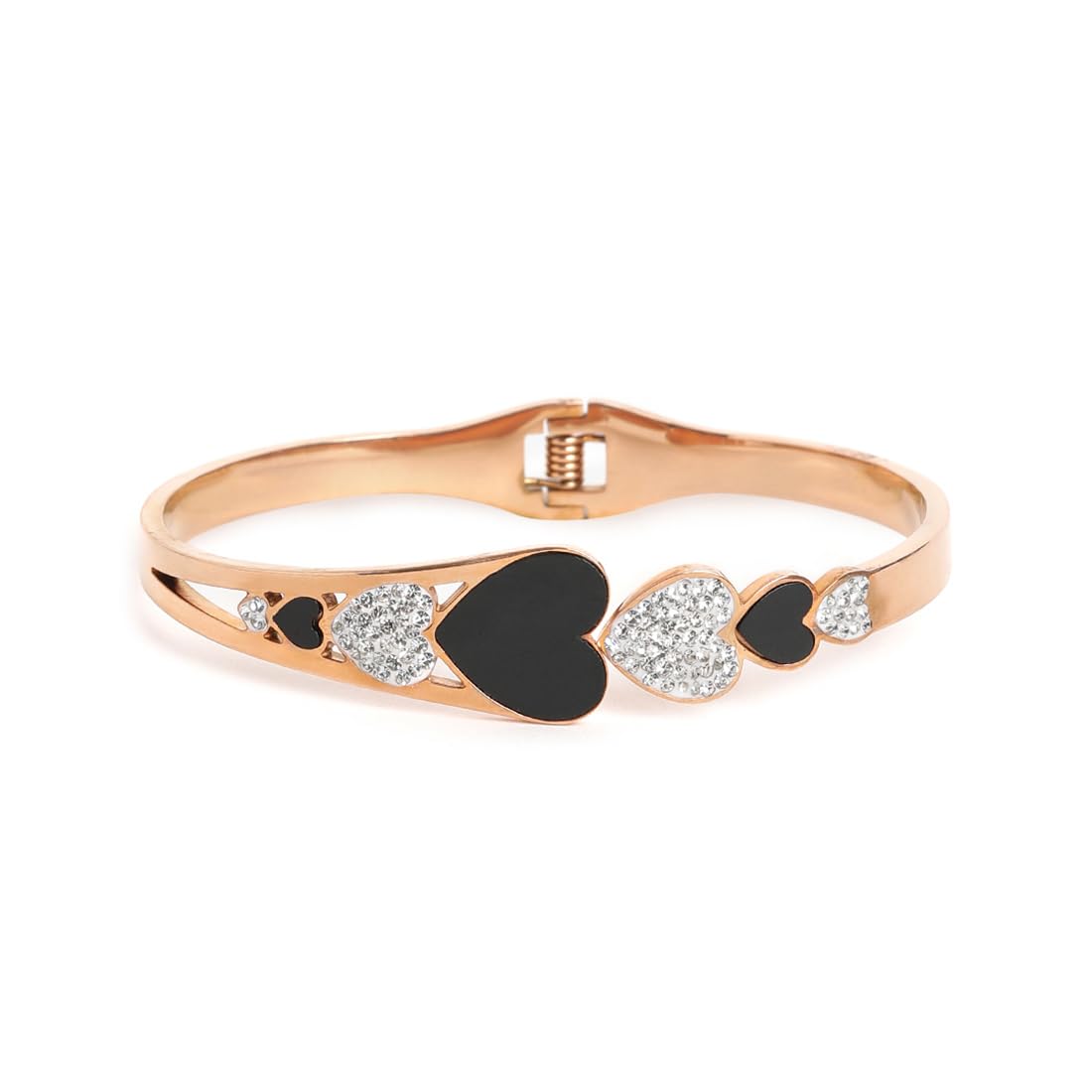 El Regalo Anti Tarnish/No Rust Stainless Steel Bracelet for Girls & Women- Stainless Steel Openable Bracelet (Hearts) (B0CBCMZ6JD) Amazon Price History, Amazon Price Tracker