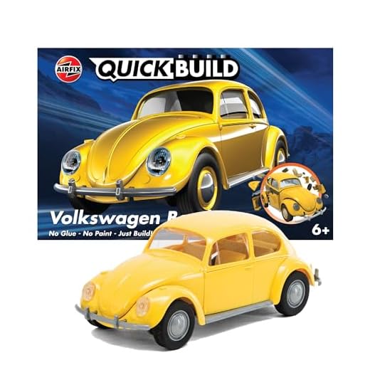 Construir Airfix J6023 rápida VW Escarabajo Juguete Vehículo, Amarillo
