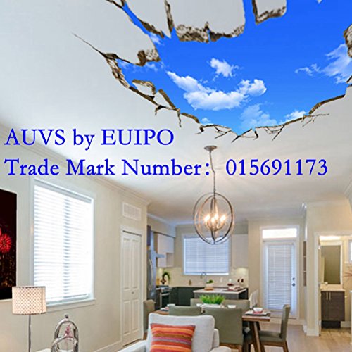 3D Self-adhesive Removable Break Through the Wall Vinyl Wall Sticker/Mural Art Decals Decorator ( (Blue Sky(70cm*90cm)) by AUVS