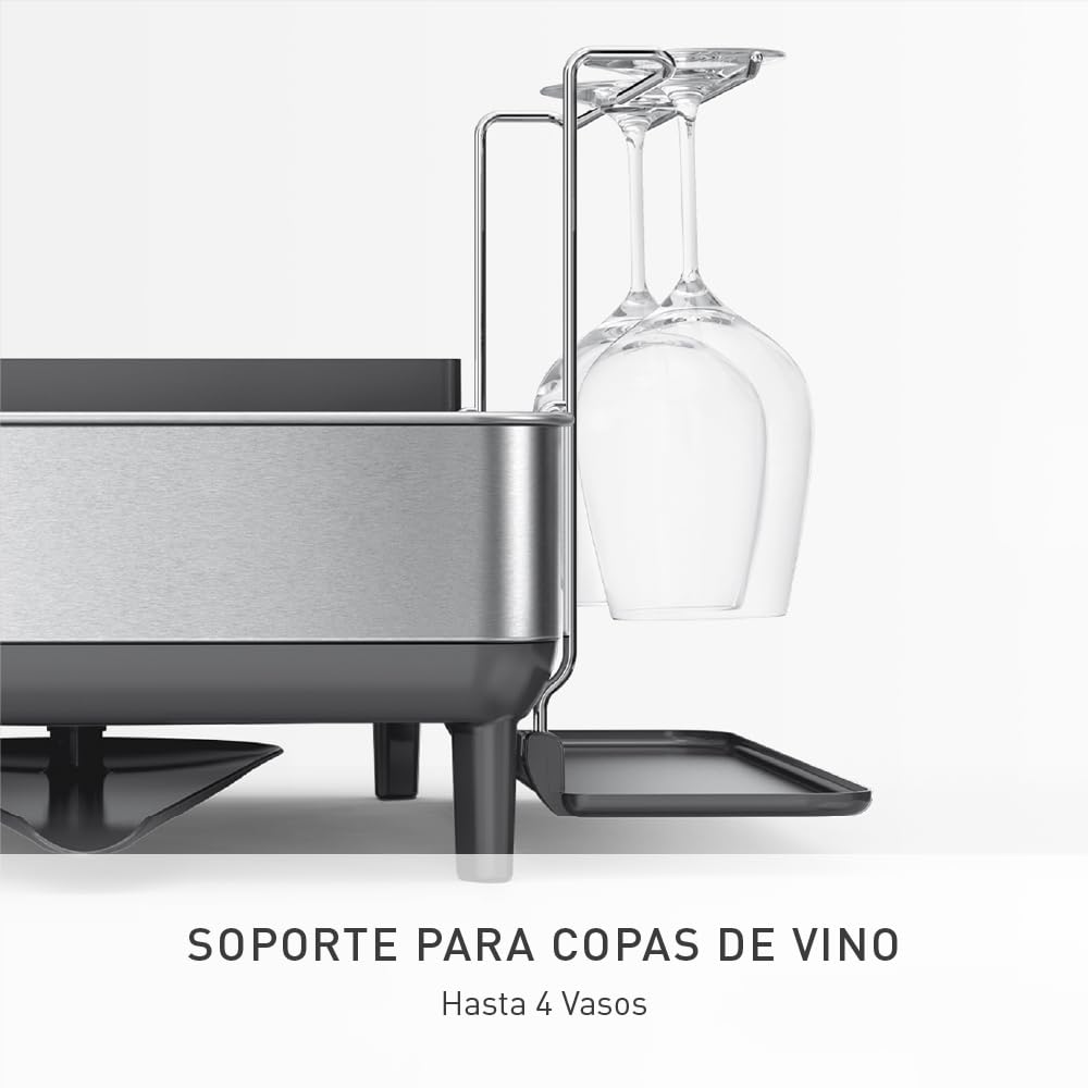 simplehuman KT1181 escurreplatos de acero, gris, acero inoxidable cepillado