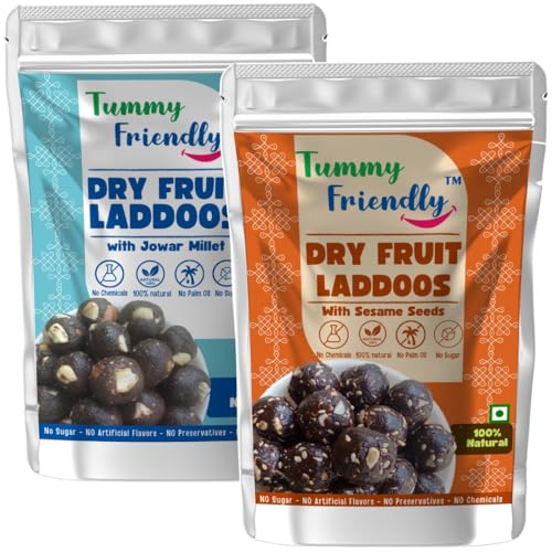 Image of TummyFriendly Dry Fruit Laddu. Healthy Dry Fruit Laddus with Dates - Sugar Free Snacks for Kids, Adults & Pregnant Women. Healthy snacks for kids. homemade dry fruit laddus. No Sugar. Dry Fruit Ladoo with Beetroot & Coconut (Jowar-Sesame-2X100g)