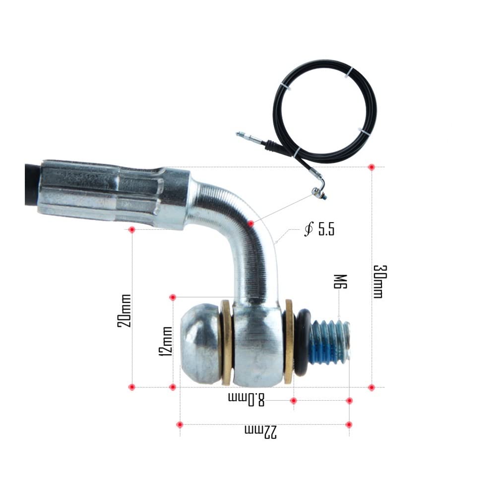 DAVBIR Bremsleitung Elektrisches Mountain Road Bike Hydraulisches Bremszubehör Schrauben Kupferhülse Ölnadel Custom One-Piece Tubing (Color : 1100mm)