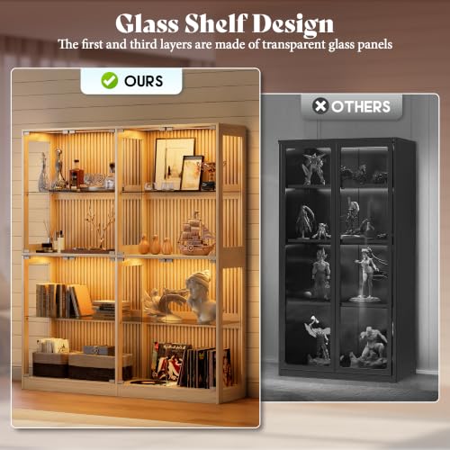 Image of AMERLIFE 60-Inch RGB Display Cabinet with Glass Shelves