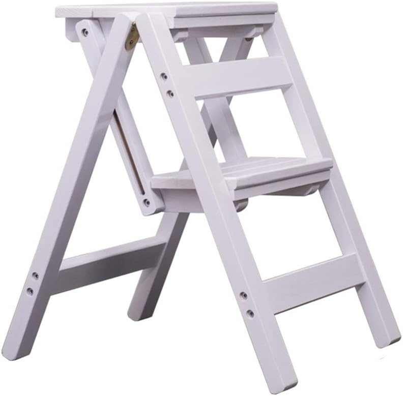 Step Stool 2-Step Ladder 3-Step Ladder 4-Step Ladder, Wood Stepladder for Indoor Folding Stepladders Multi-Function Flower Stand Step Ladder/B/56X42X66Cm