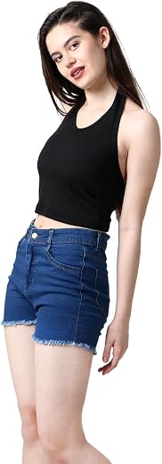 Sizi Halter Neck Top for Women's & Girl's| Casual Tank Top| Cotton Ribbed Western Crop Top for Women.