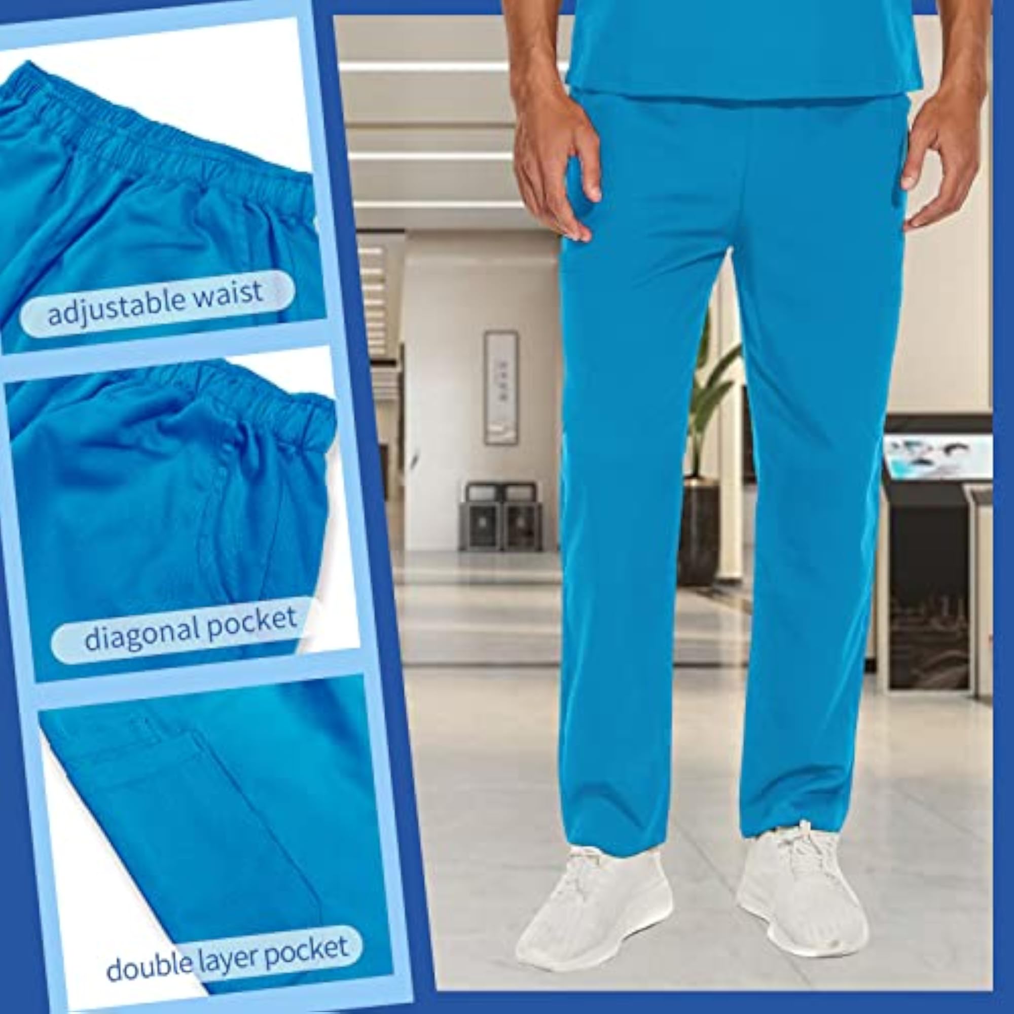Men's Classic Scrub Set for Medical Uniform Workwear