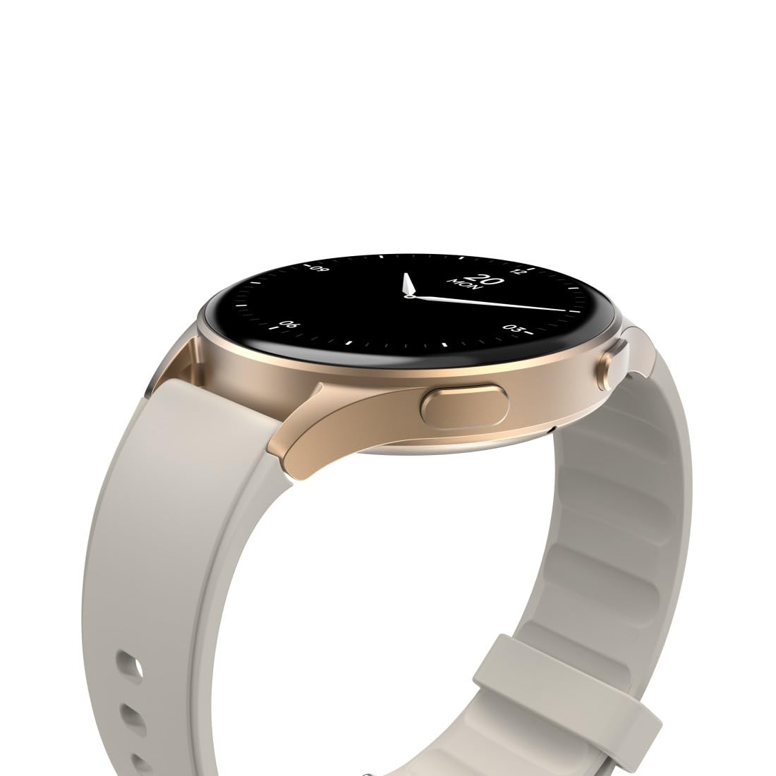 Hama | Reloj Inteligente 1.32" (Smartwatch Resistente al Agua IP68, GPS, análisis sueño, frecuencia Cardiaca, Monitor de hasta 100 Actividades, Pantalla táctil) Beige Oro
