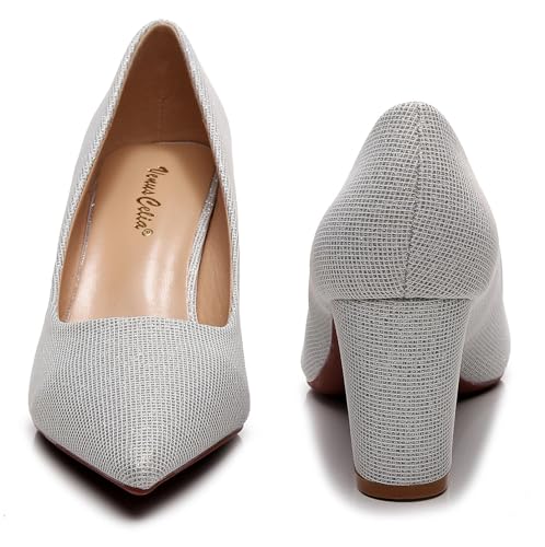 Image of VenusCelia Women's Lewin Pump Chunky Heel Shoe