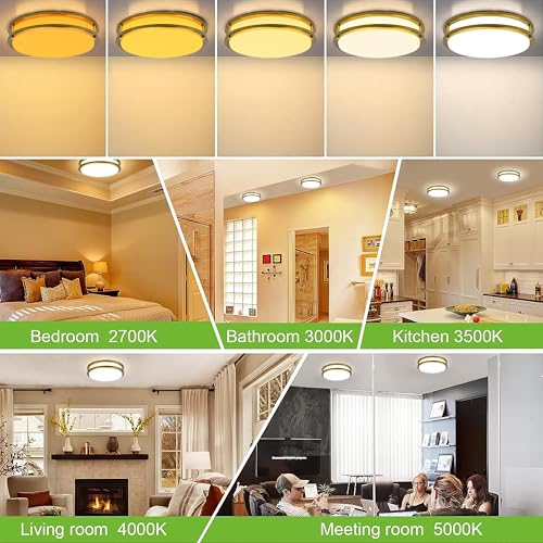 Image of hykolity 10 inch Flush Mount LED Ceiling Light Fixture,17W,1100LM,5CCT