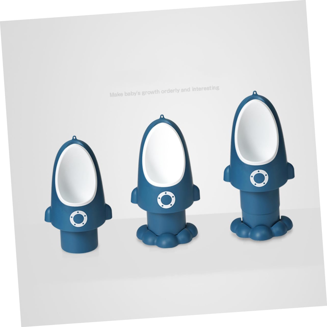 KESYOO Adjustable Rocket Shape Urinal Potty for Boys Cartoon Blue Training Stand for Independent Toilet Training and Easy to Clean Urinal Potty for Boys